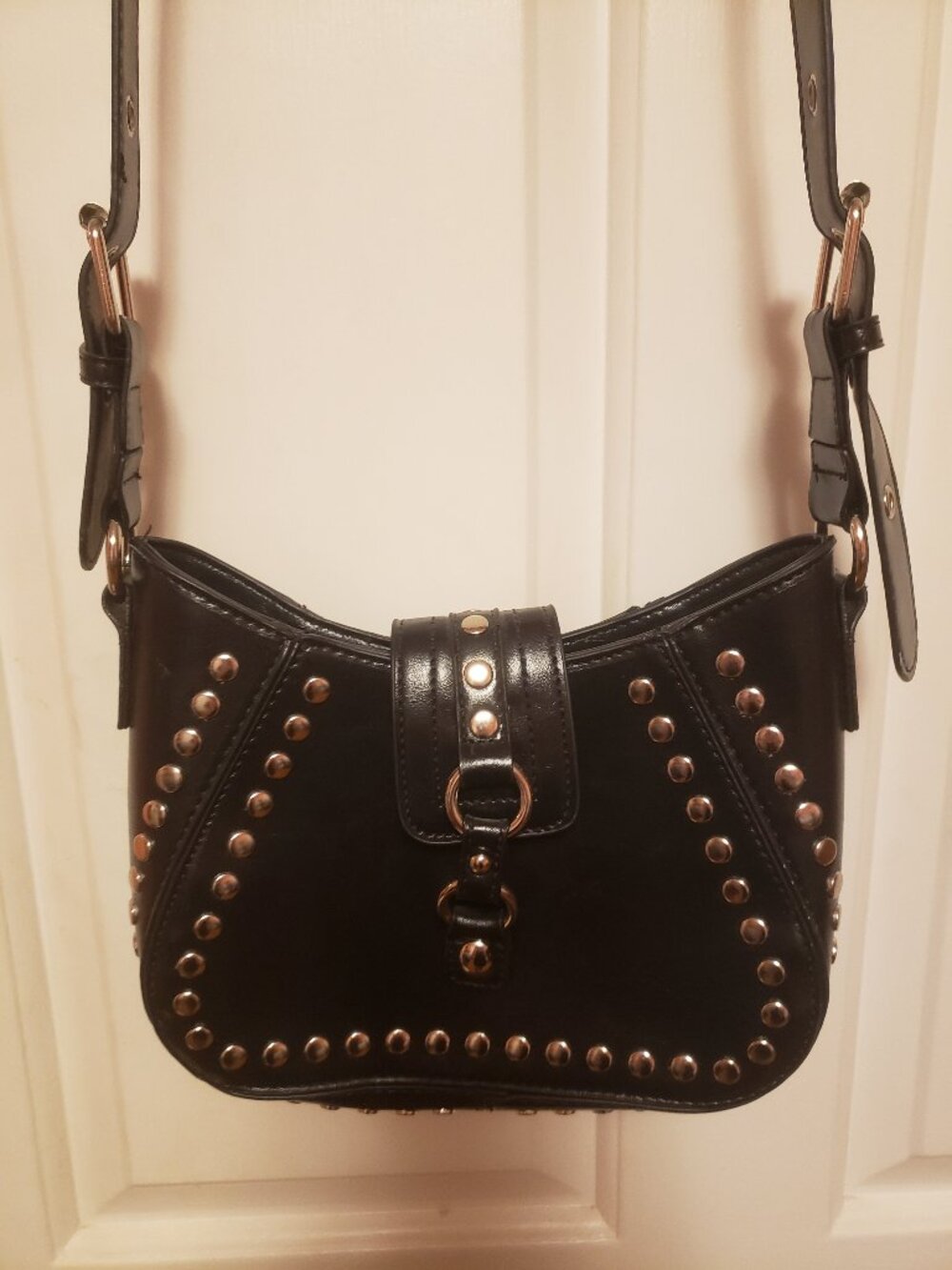 Studded Back Crossbody Saddle bag.